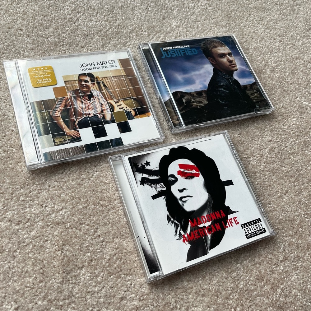Bundle of 3 CDs Justin Timberlake John Mayer Madonna